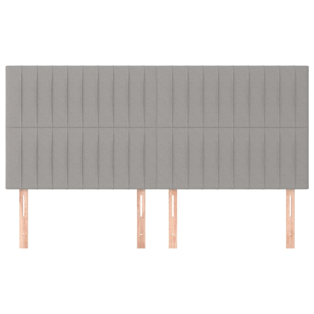 Sänggavel ljusgrå 180x5x118/128 cm tyg