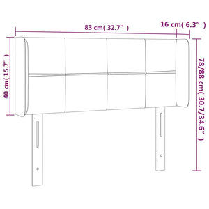 Sänggavel LED mörkbrun 83x16x78/88 cm tyg