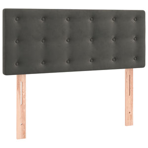 Ramsäng med madrass mörkgrå 100x200 cm sammet