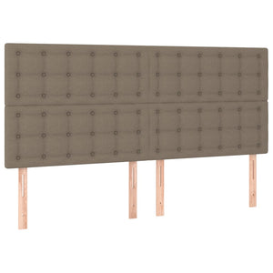 Ramsäng med madrass taupe 200x200 cm tyg - njoyroom