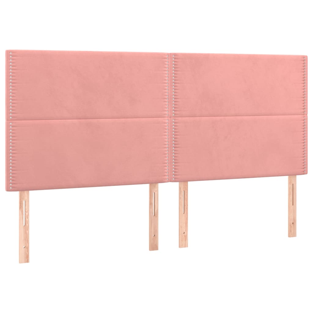 Ramsäng med madrass rosa 80x200 cm sammet
