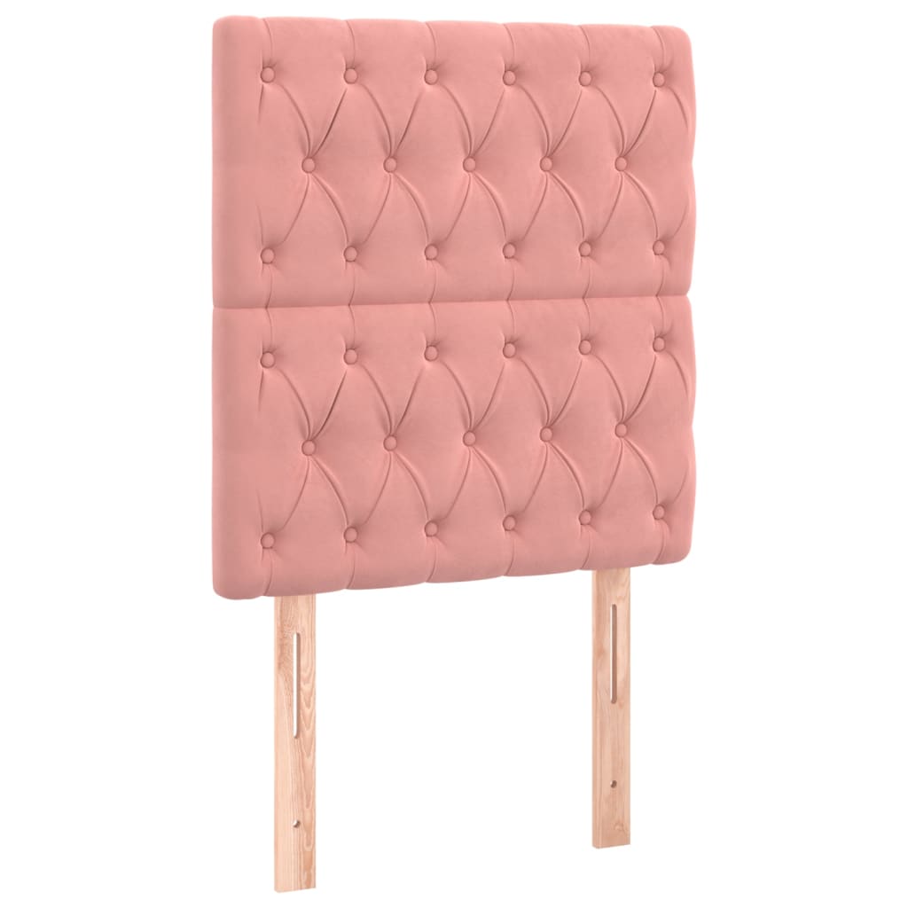 Ramsäng med madrass rosa 80x200 cm sammet