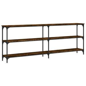 Avlastningsbord rökfärgad ek 200x29x75 cm konstruerat trä