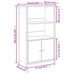 Skåp rökfärgad ek 62x32x103,5 cm konstruerat trä-Skänkar & serveringsbord-vidaXL-njoyroom