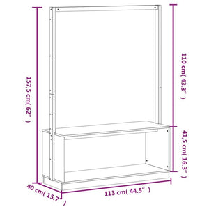 Klädställning med skohylla 113x40x157,5 cm massiv furu - njoyroom