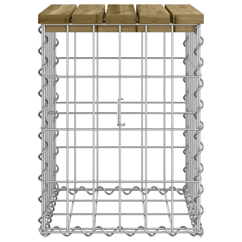 Trädgårdsbänk gabion-design 33x31x42 cm impregnerad furu