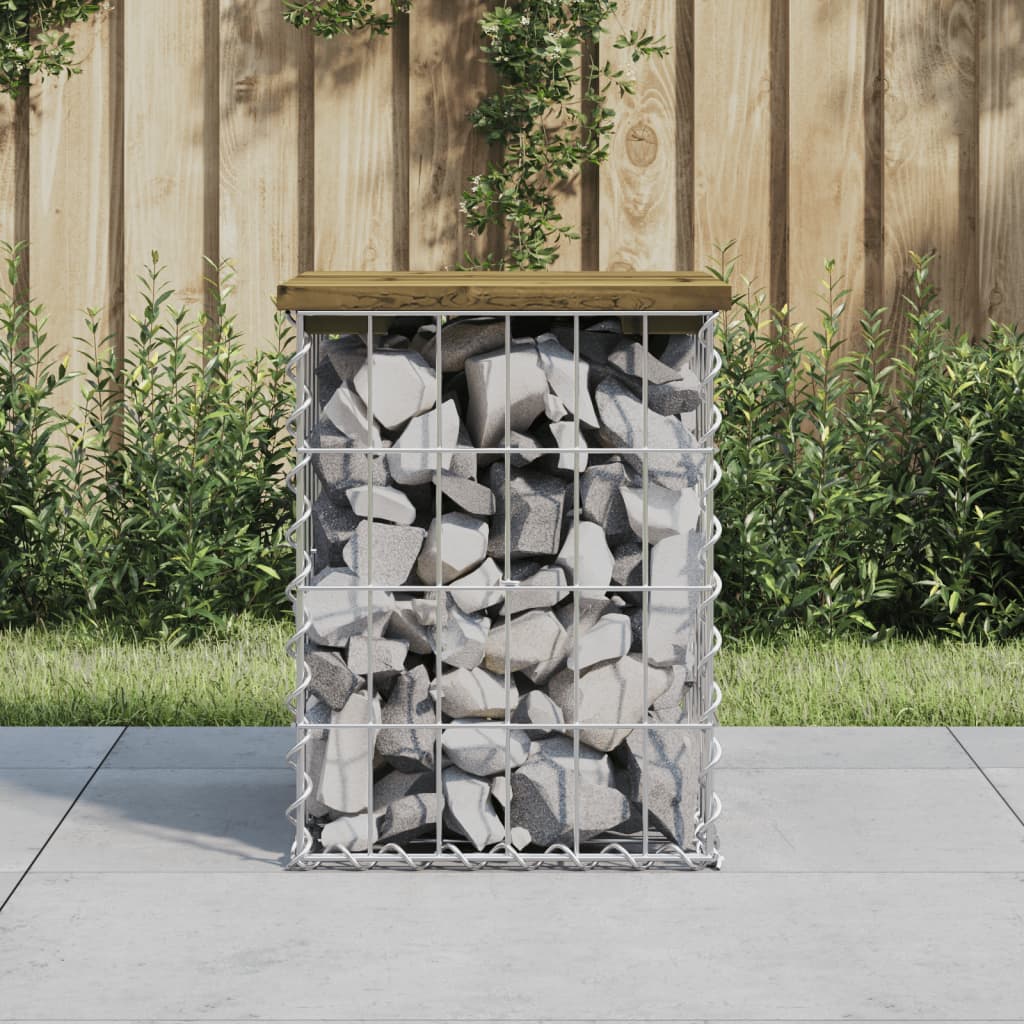 Trädgårdsbänk gabion-design 33x31x42 cm impregnerad furu