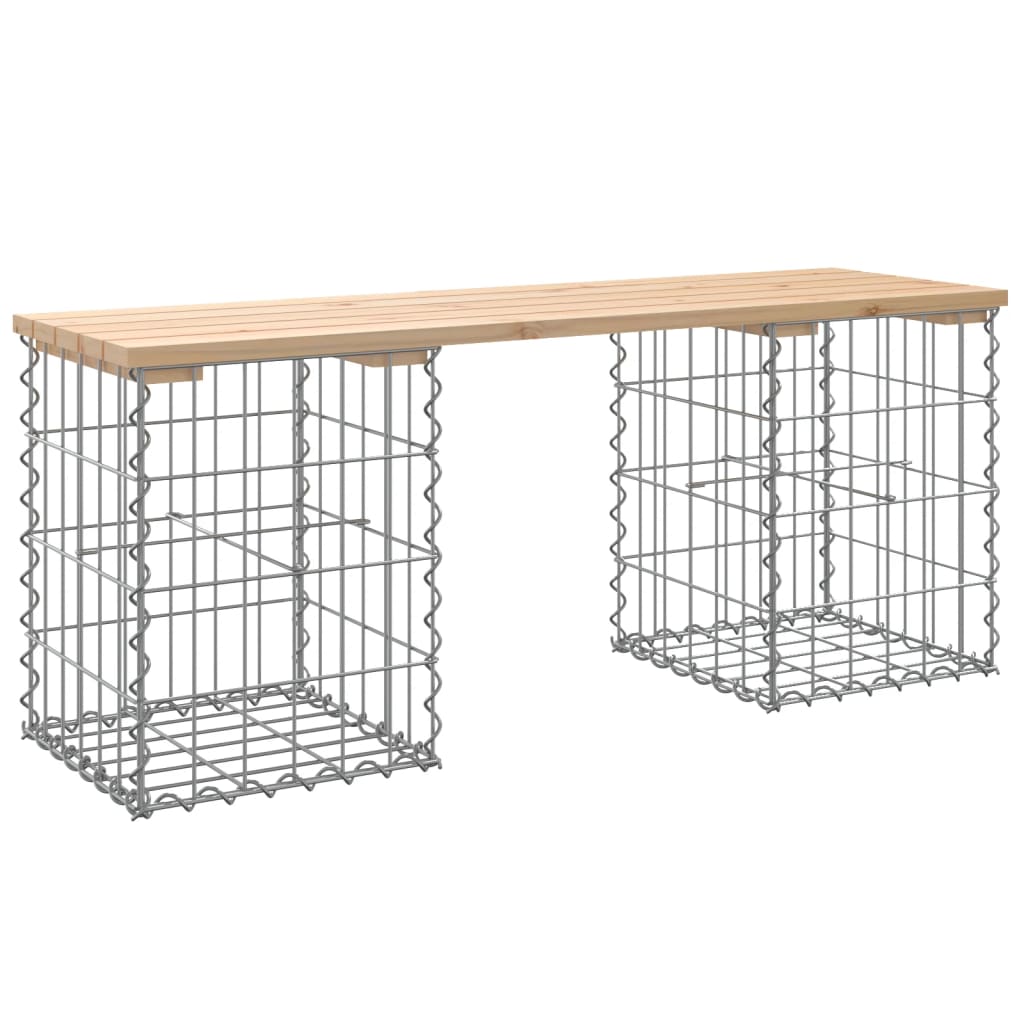 Trädgårdsbänk gabion-design 103x31x42 cm massiv furu