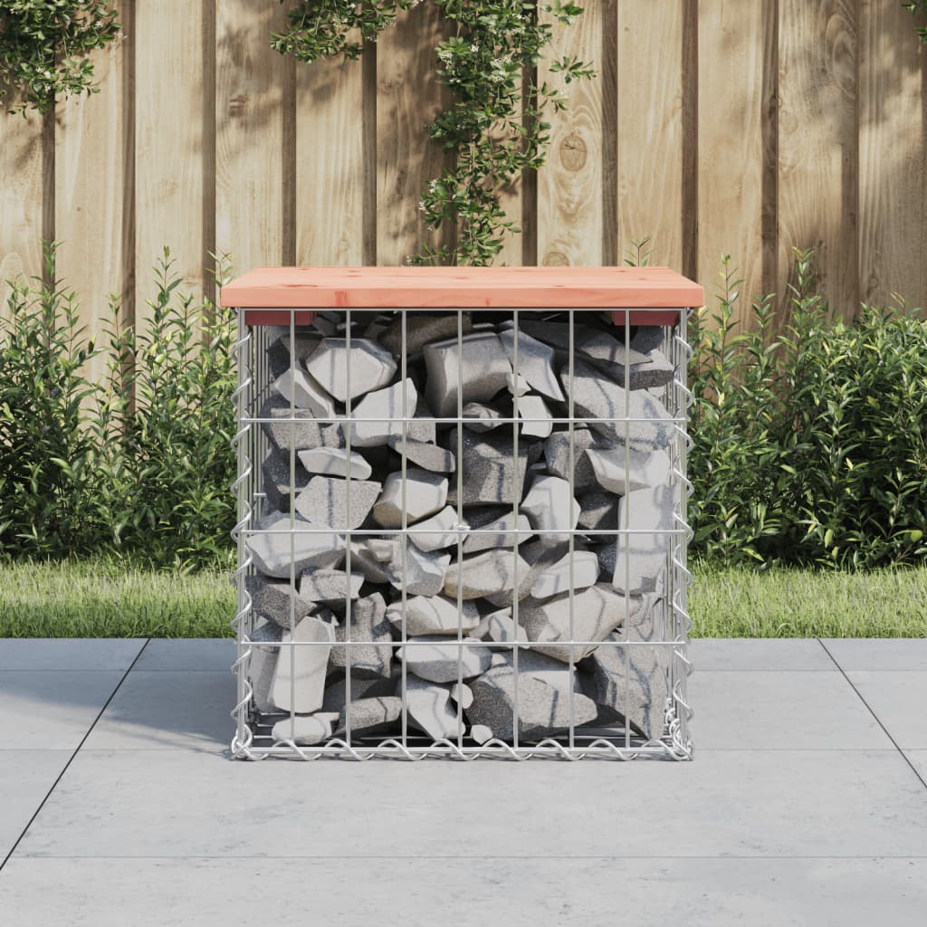 Trädgårdsbänk gabion-design 43x44x42 cm massivt douglasträ