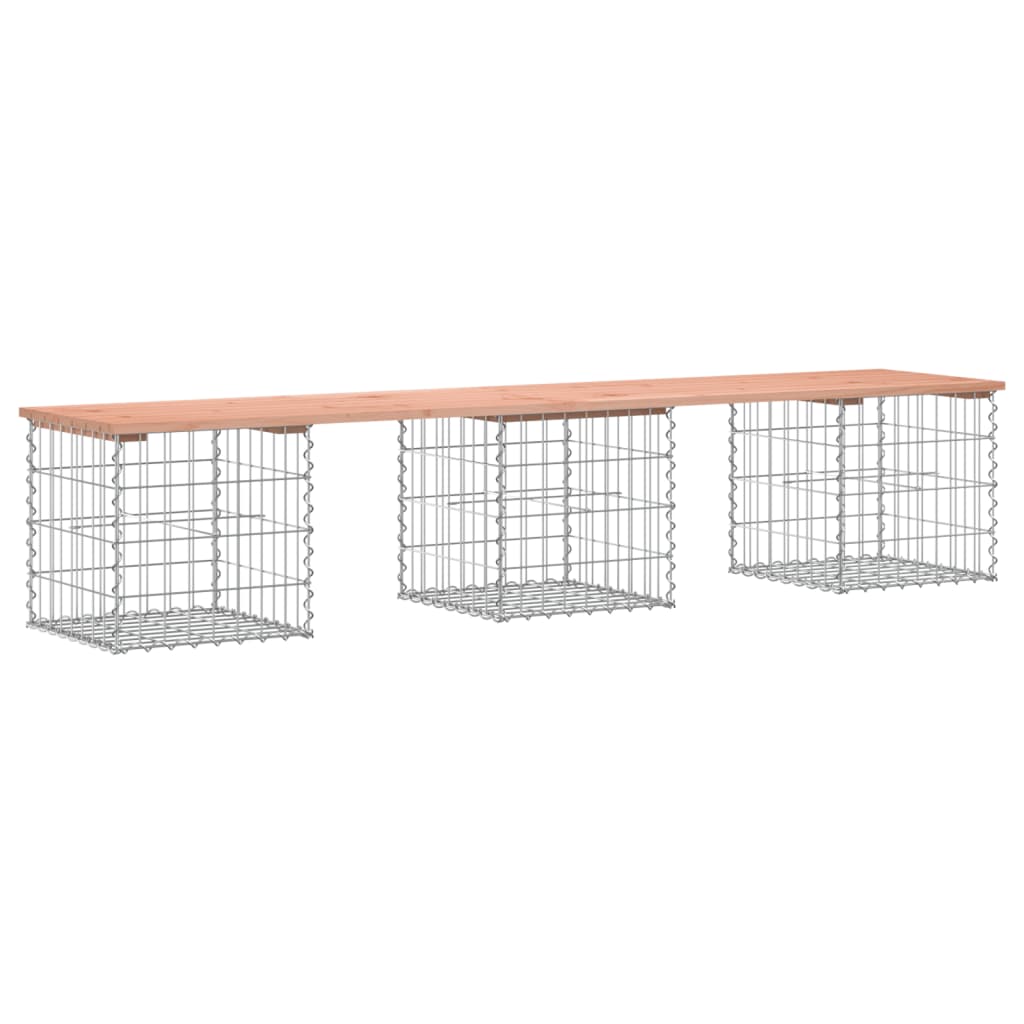 Trädgårdsbänk gabion-design 203x44x42 cm massivt douglasträ