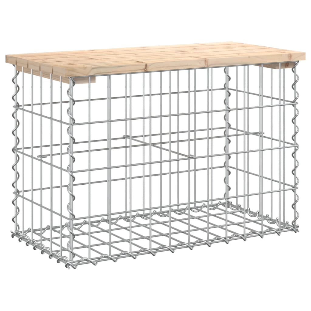 Trädgårdsbänk gabion-design 63x31,5x42 cm massiv furu