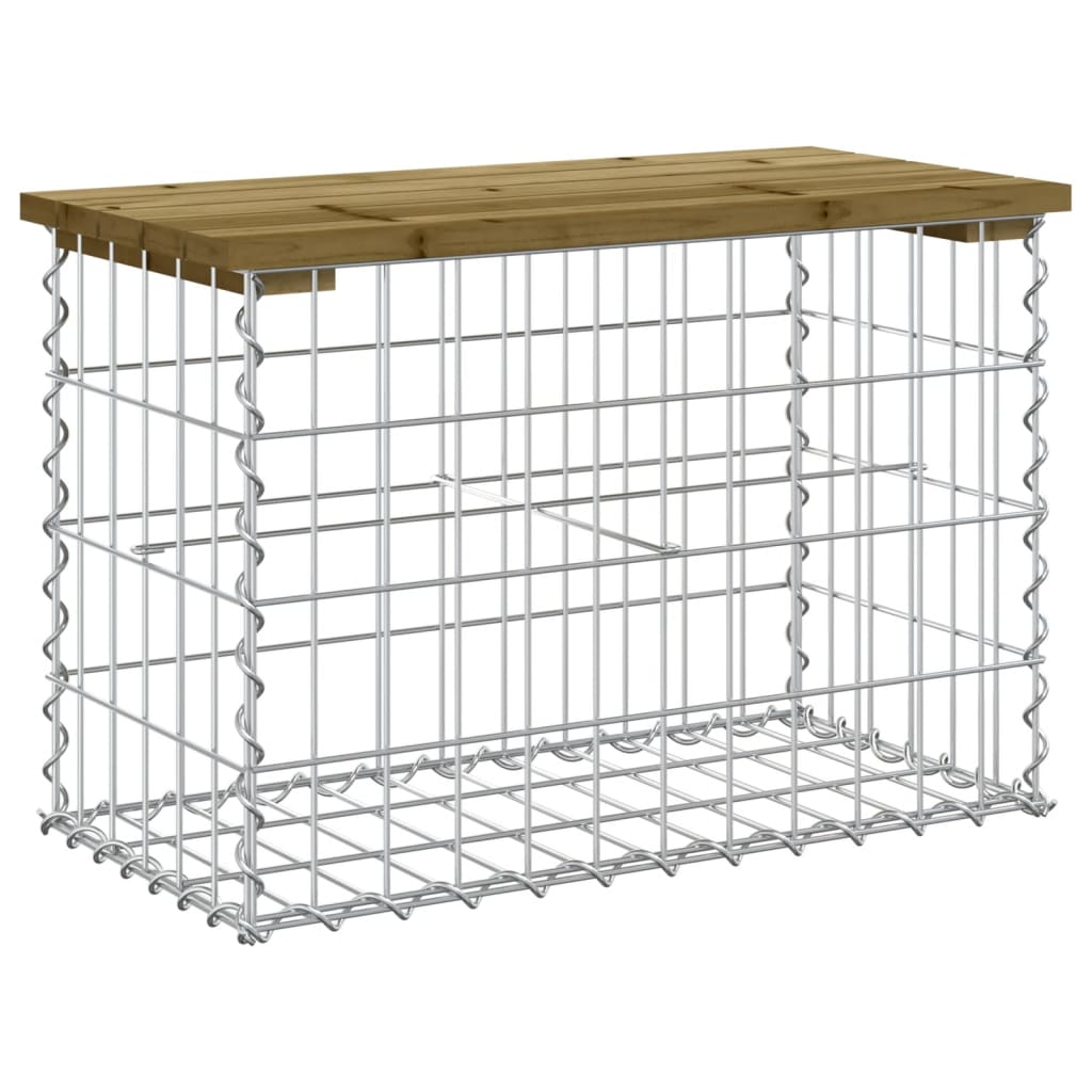 Trädgårdsbänk gabion-design 63x31,5x42 cm impregnerad furu