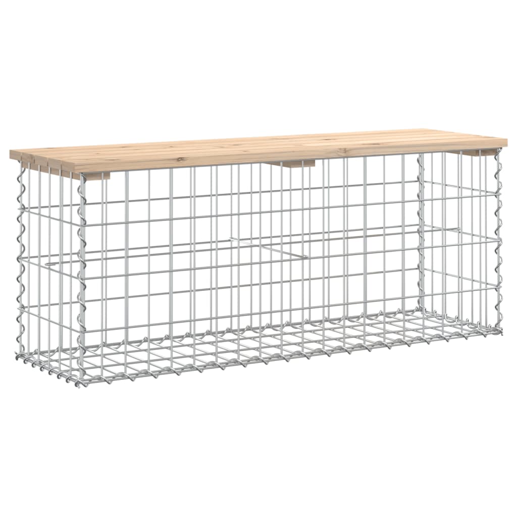 Trädgårdsbänk gabion-design 103x31x42 cm massiv furu