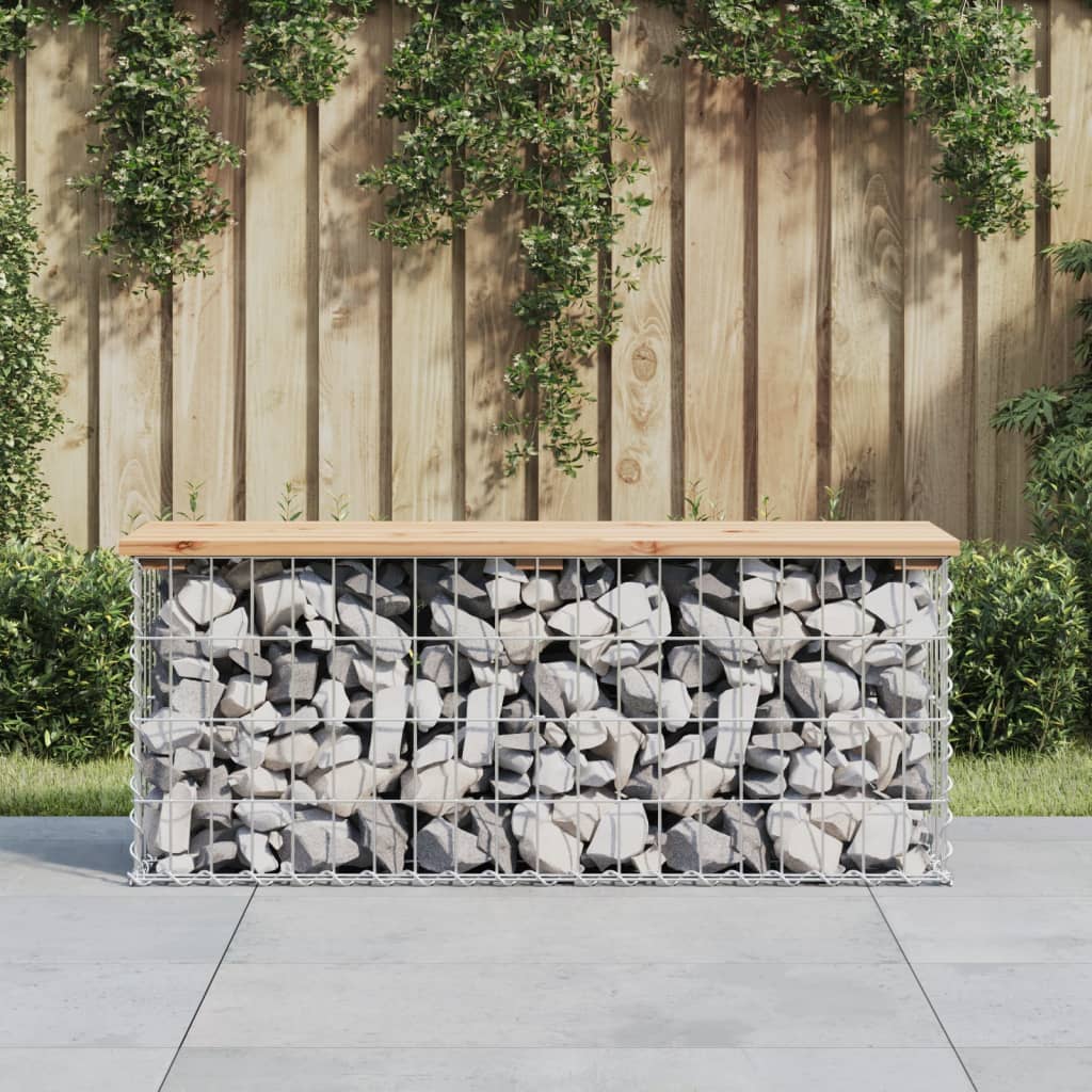 Trädgårdsbänk gabion-design 103x31x42 cm massiv furu