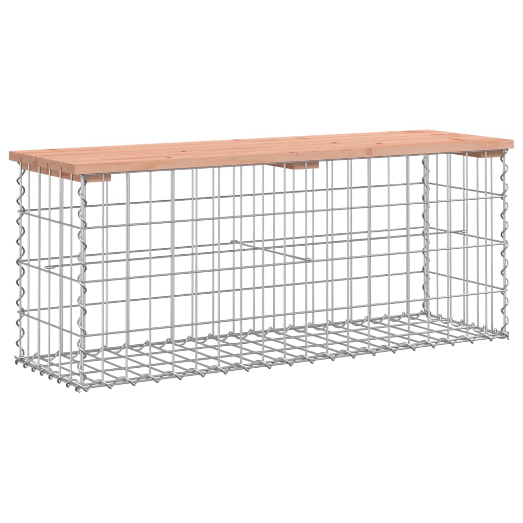 Trädgårdsbänk gabion-design 103x31,5x42 cm massivt douglasträ