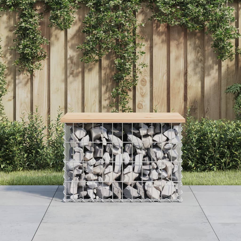 Trädgårdsbänk gabion-design 63x44x42 cm massiv furu