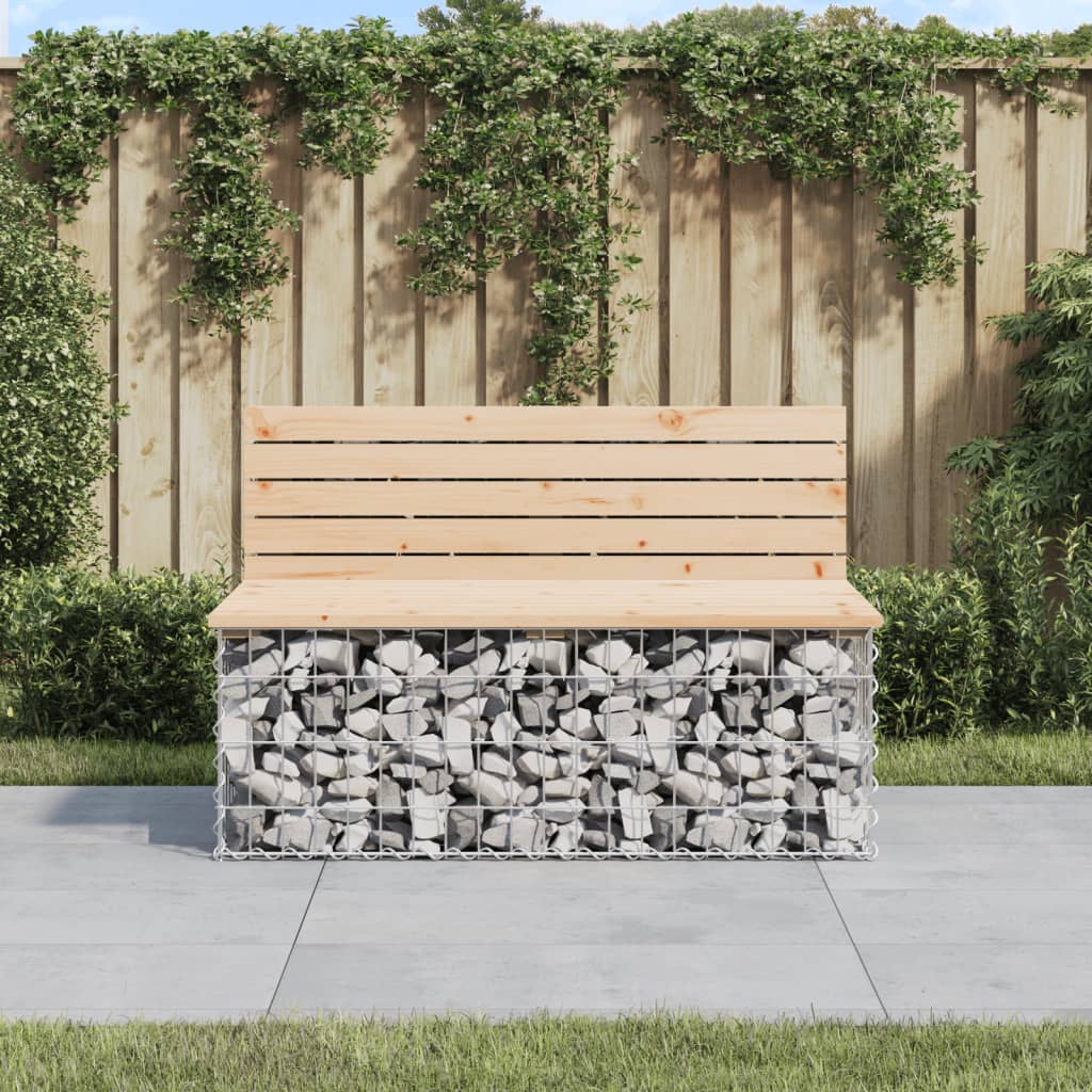 Trädgårdsbänk gabion-design 103x70x65 cm massiv furu