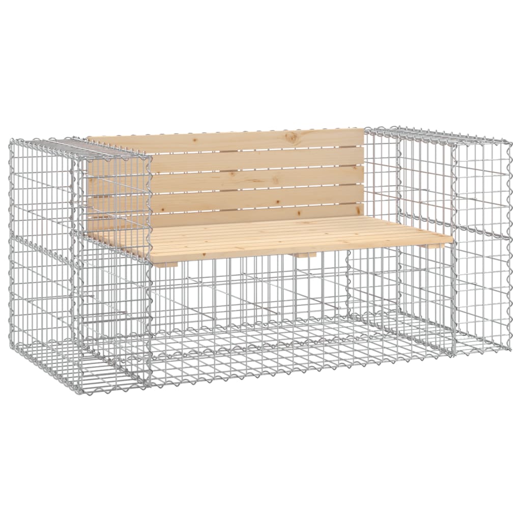 Trädgårdsbänk gabion-design 143x71x65,5 cm massiv furu