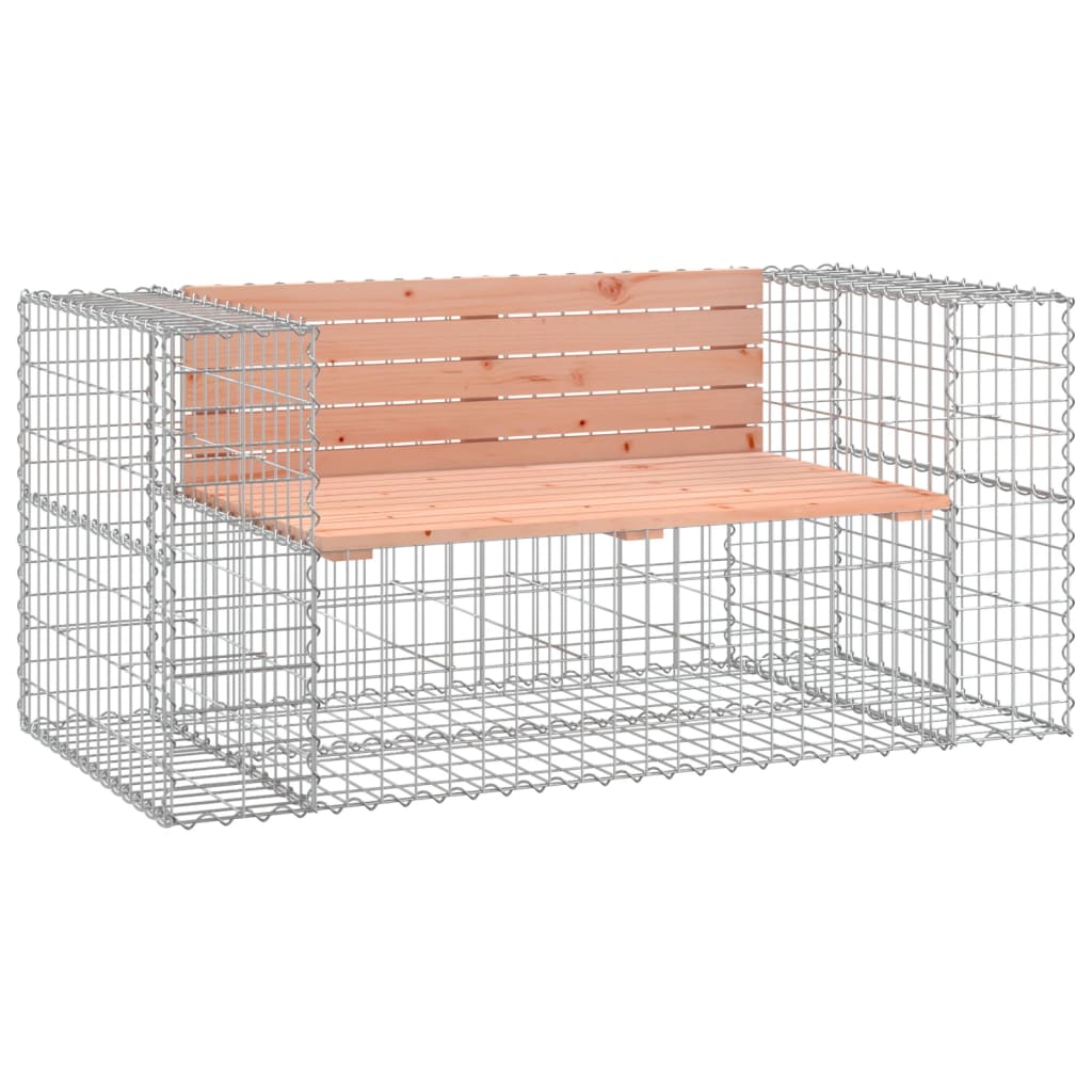 Trädgårdsbänk gabion-design 143x71x65,5 cm massivt douglasträ