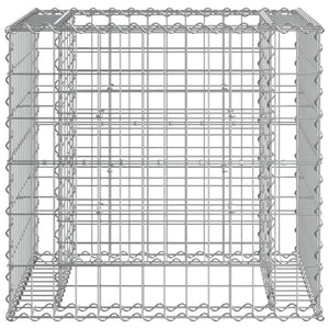 Trädgårdsbänk med gabionkorg tryckimpregnerad furu