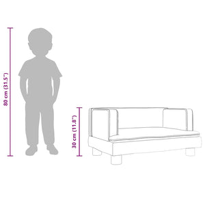 Barnsoffa brun 60x40x30 cm sammet