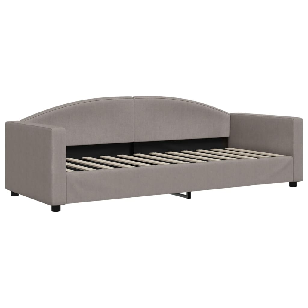 Dagbädd utdragbar med lådor taupe 80x200 cm tyg