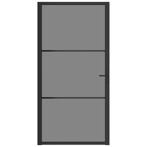 Innerdörr 102,5x201,5 cm svart ESG-glas och aluminium