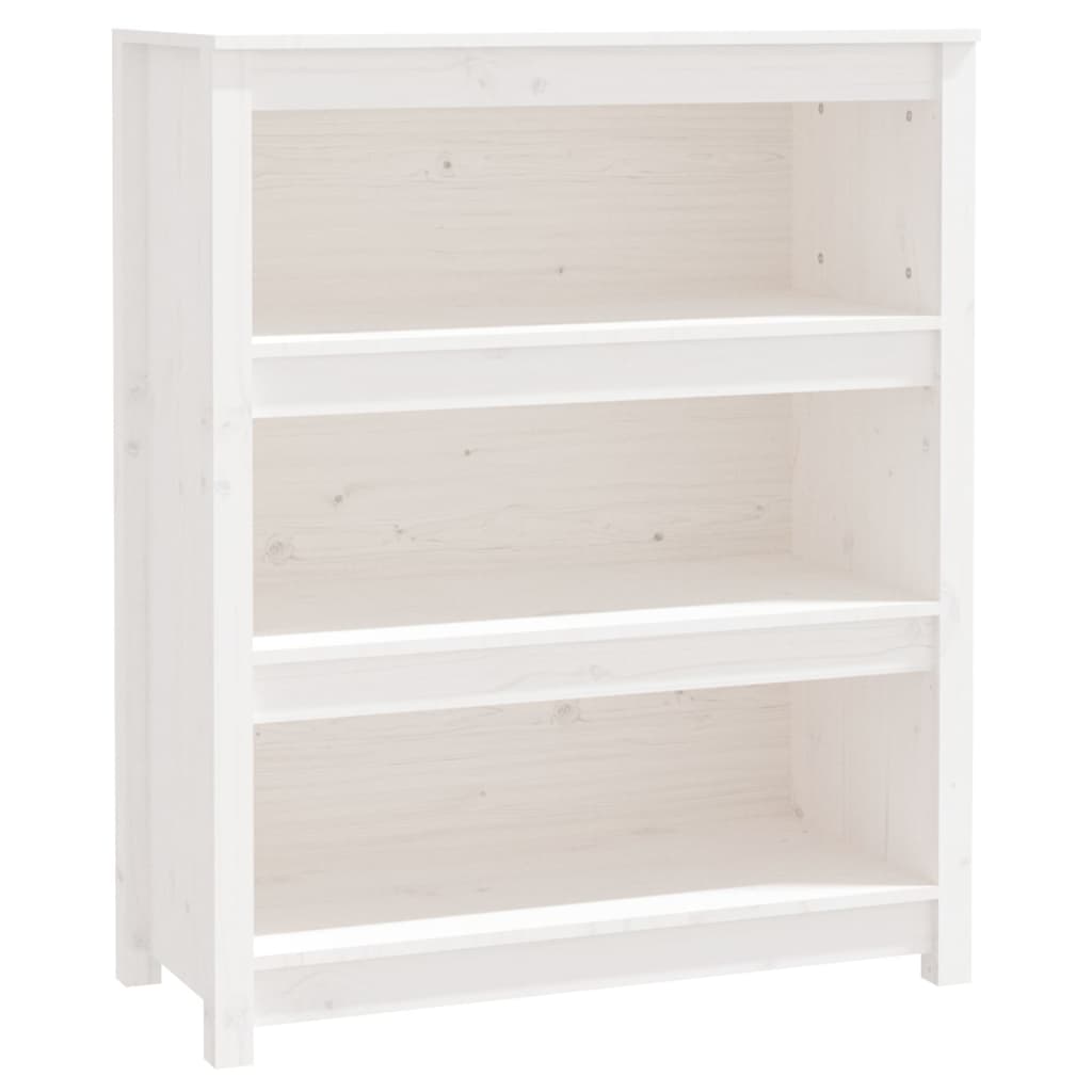 Bokhylla vit 80x35x97 cm massiv furu