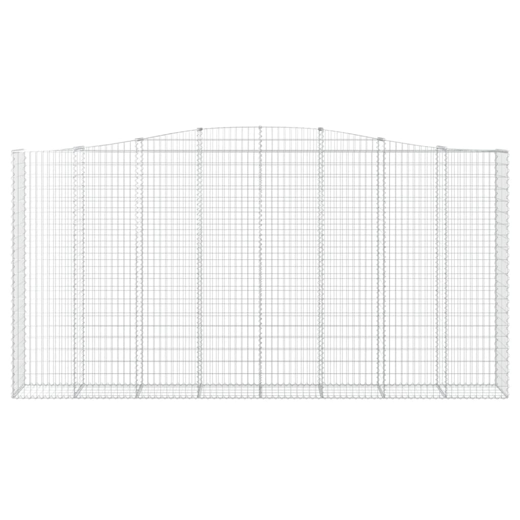 Gabioner bågformade 5 st 400x50x200/220 cm galvaniserat järn