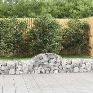 Gabion bågformad 8 st 200x30x40/60 cm galvaniserat järn