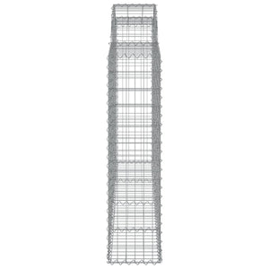 Gabioner bågformade 12 st 200x30x120/140 cm galvaniserat järn