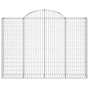 Gabioner bågformade 10 st 200x30x140/160 cm galvaniserat järn