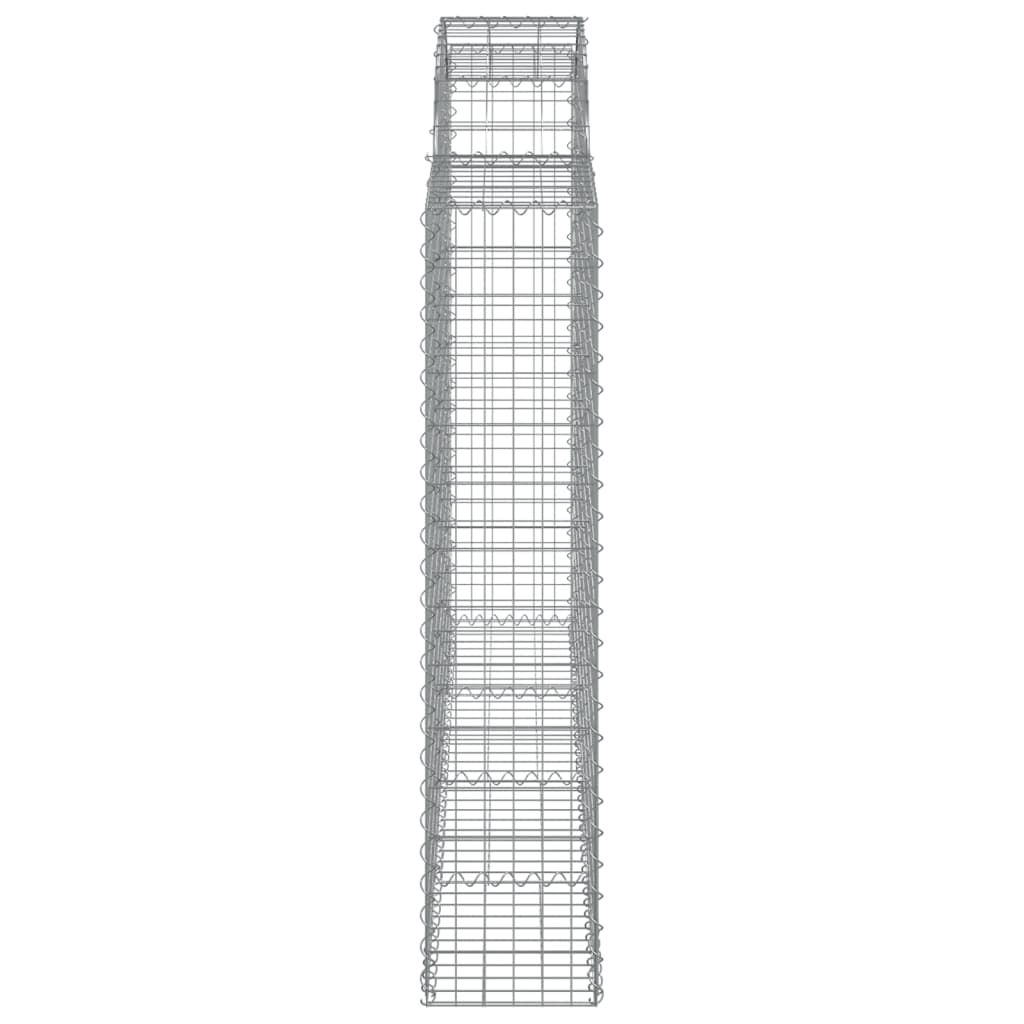 Gabioner bågformade 10 st 200x30x140/160 cm galvaniserat järn