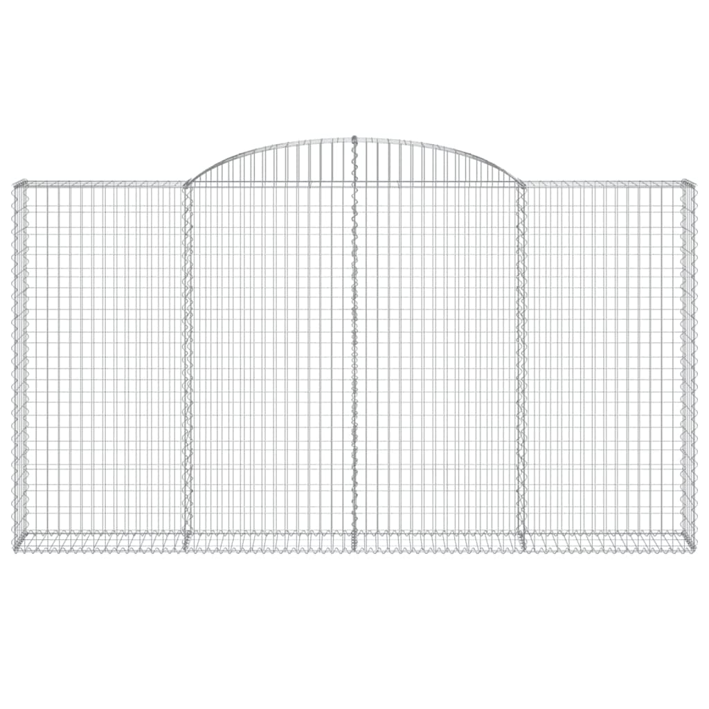Gabioner bågformade 6 st 300x30x160/180 cm galvaniserat järn