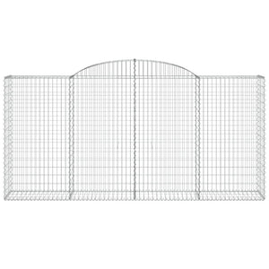 Gabioner bågformade 2 st 300x50x140/160 cm galvaniserat järn