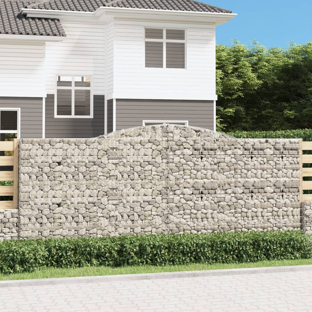 Gabion bågformad 20 st 400x50x160/180 cm galvaniserat järn