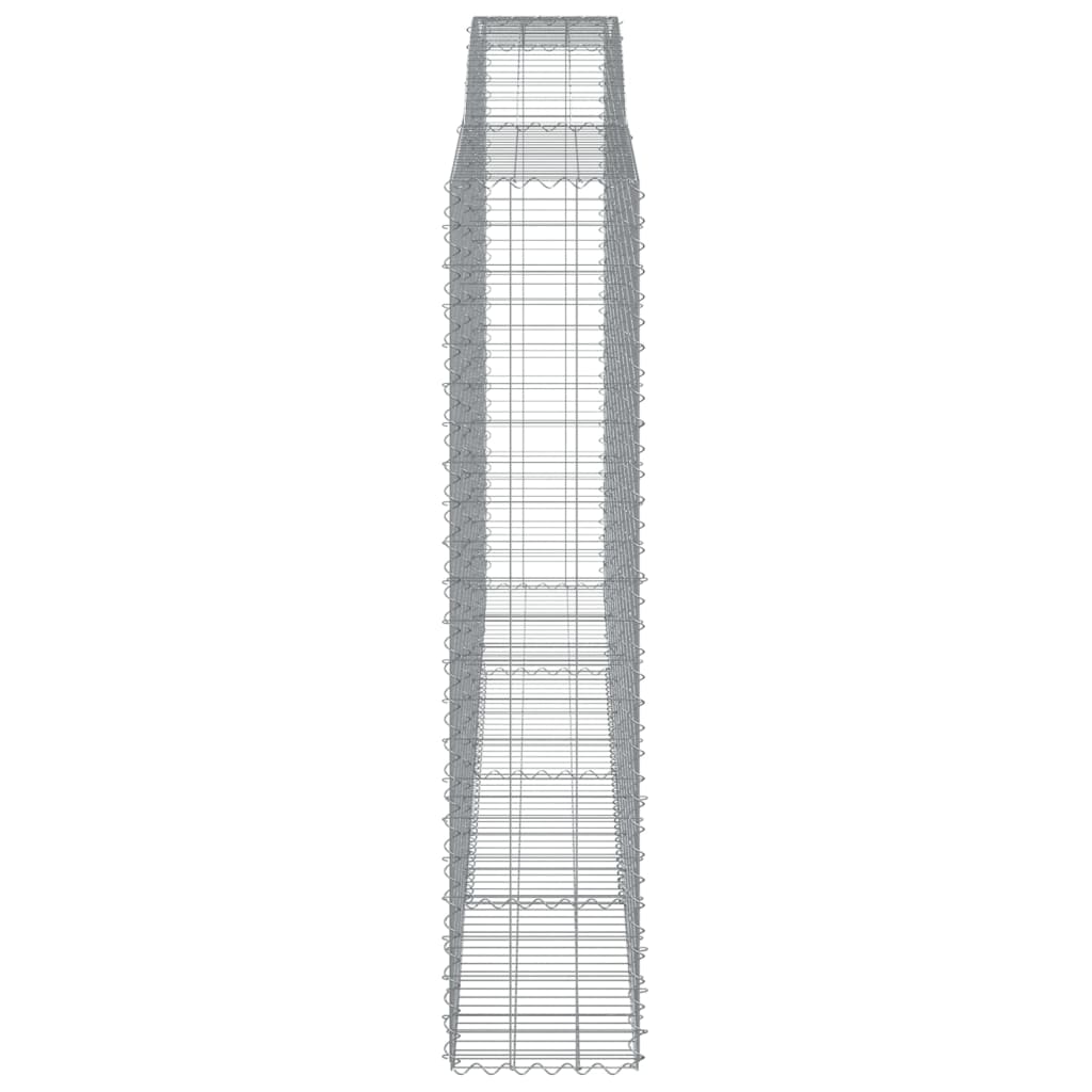 Gabioner bågformade 6 st 400x50x220/240 cm galvaniserat järn