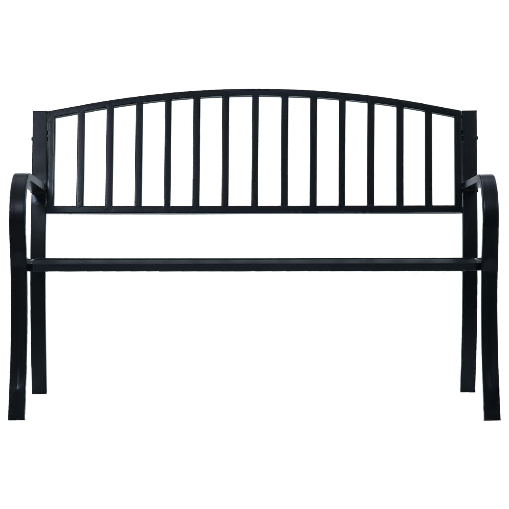 Trädgårdsbänk svart 120 cm stål