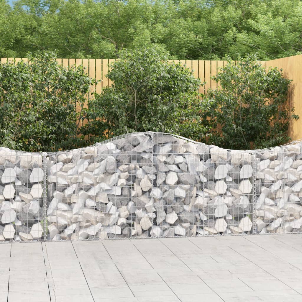 Gabion bågformad 200x30x80/100 cm galvaniserat järn