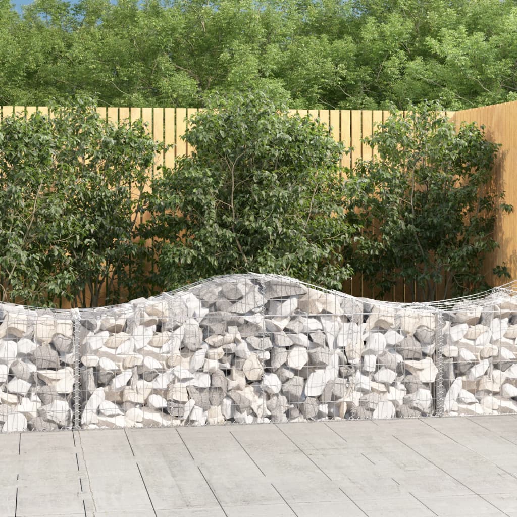 Gabion bågformad 200x50x60/80 cm galvaniserat järn