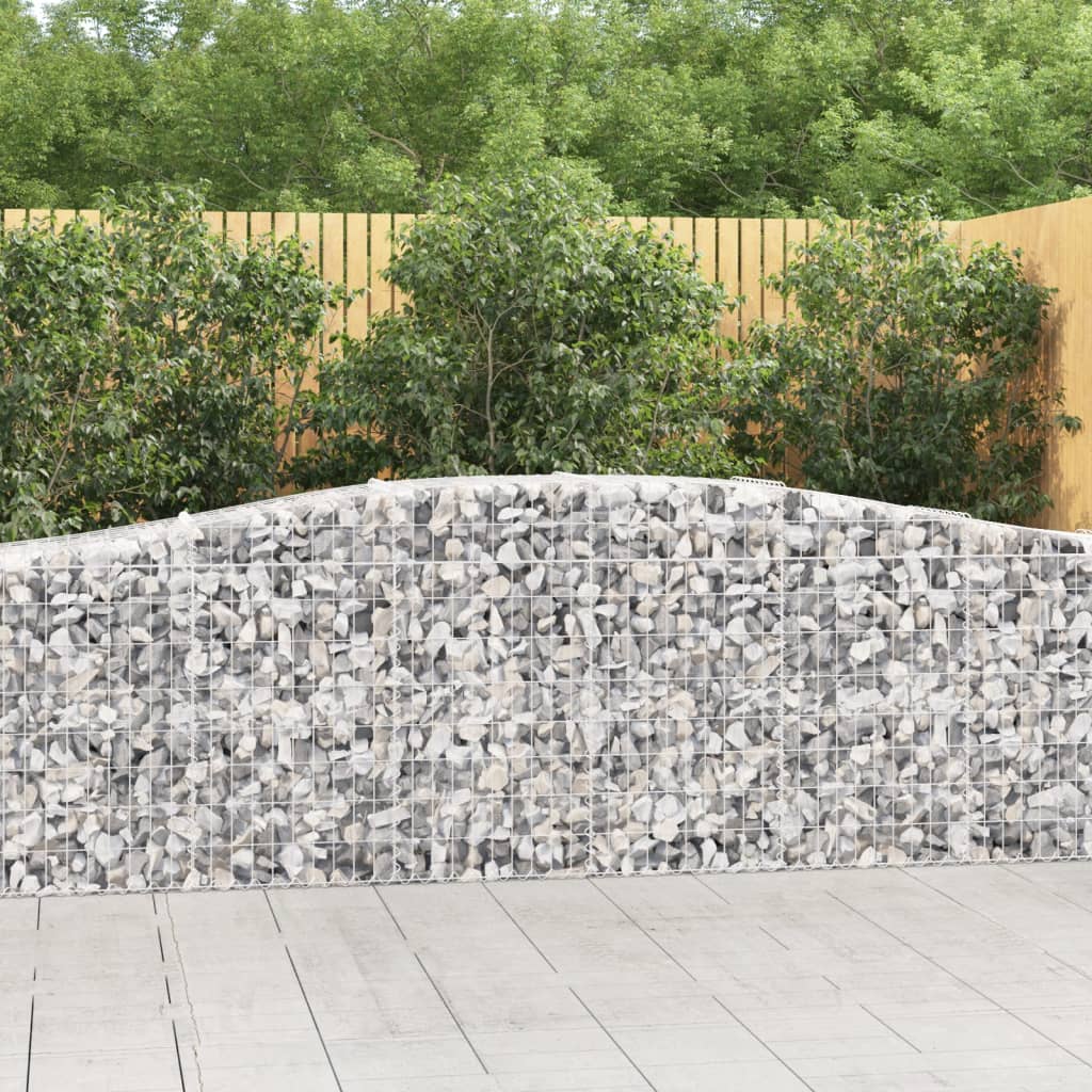 Gabion bågformad 400x50x80/100 cm galvaniserat järn