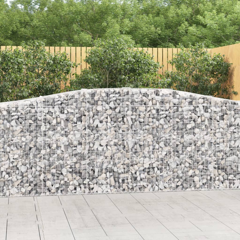 Gabion bågformad 400x50x100/120 cm galvaniserat järn