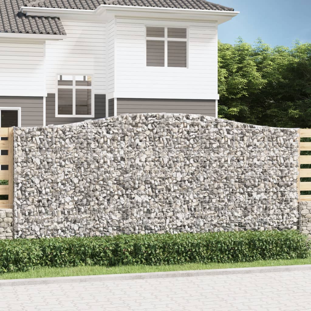 Gabion bågformad 400x50x180/200 cm galvaniserat järn