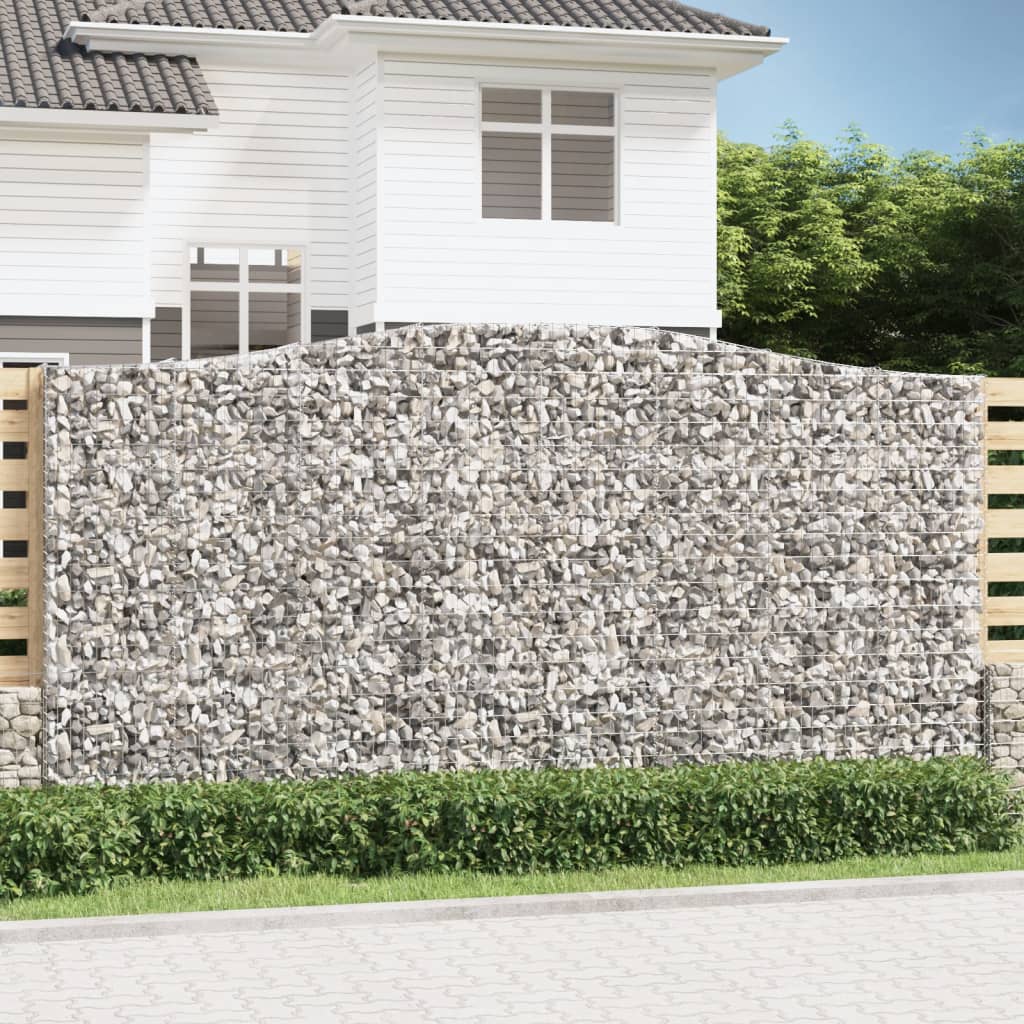 Gabion bågformad 400x50x200/220 cm galvaniserat järn