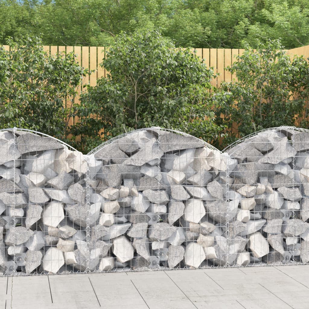 Gabion bågformad 100x30x80/100 cm galvaniserat järn