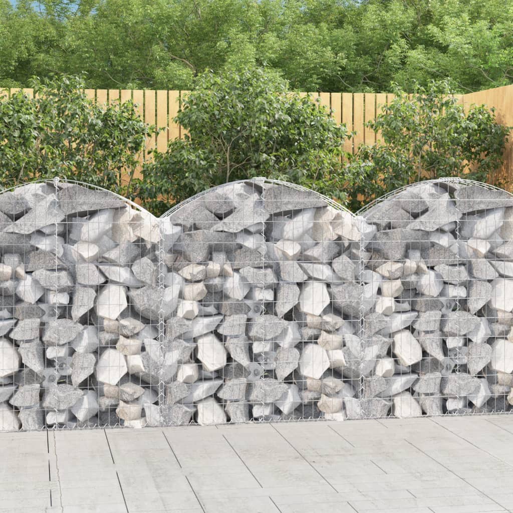 Gabion bågformad 100x30x100/120 cm galvaniserat järn