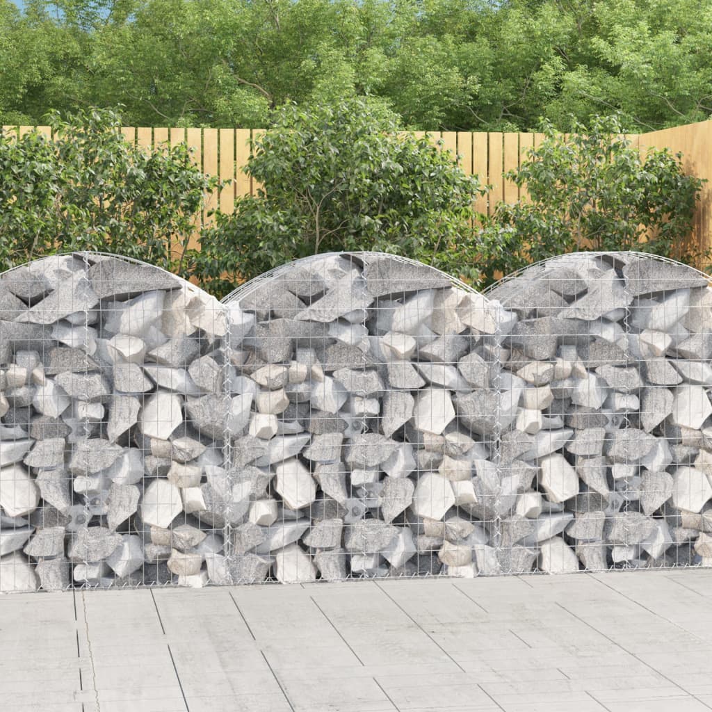 Gabion bågformad 100x50x100/120 cm galvaniserat järn