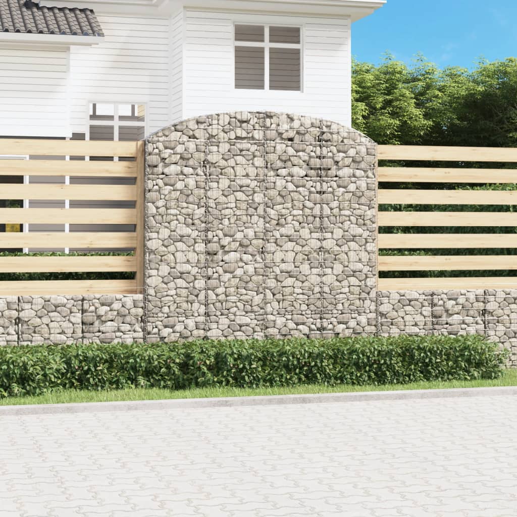 Gabion bågformad 200x30x200/220 cm galvaniserat järn