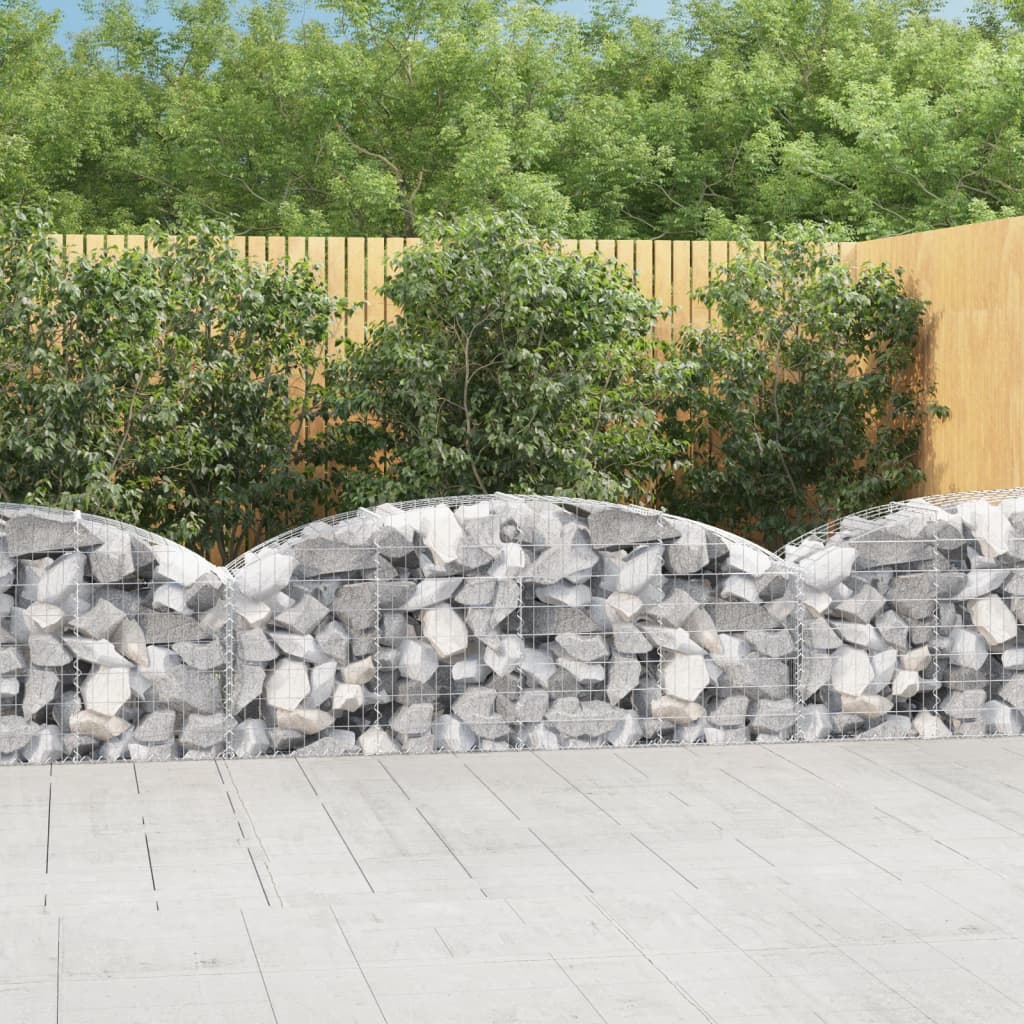 Gabion bågformad 200x50x60/80 cm galvaniserat järn