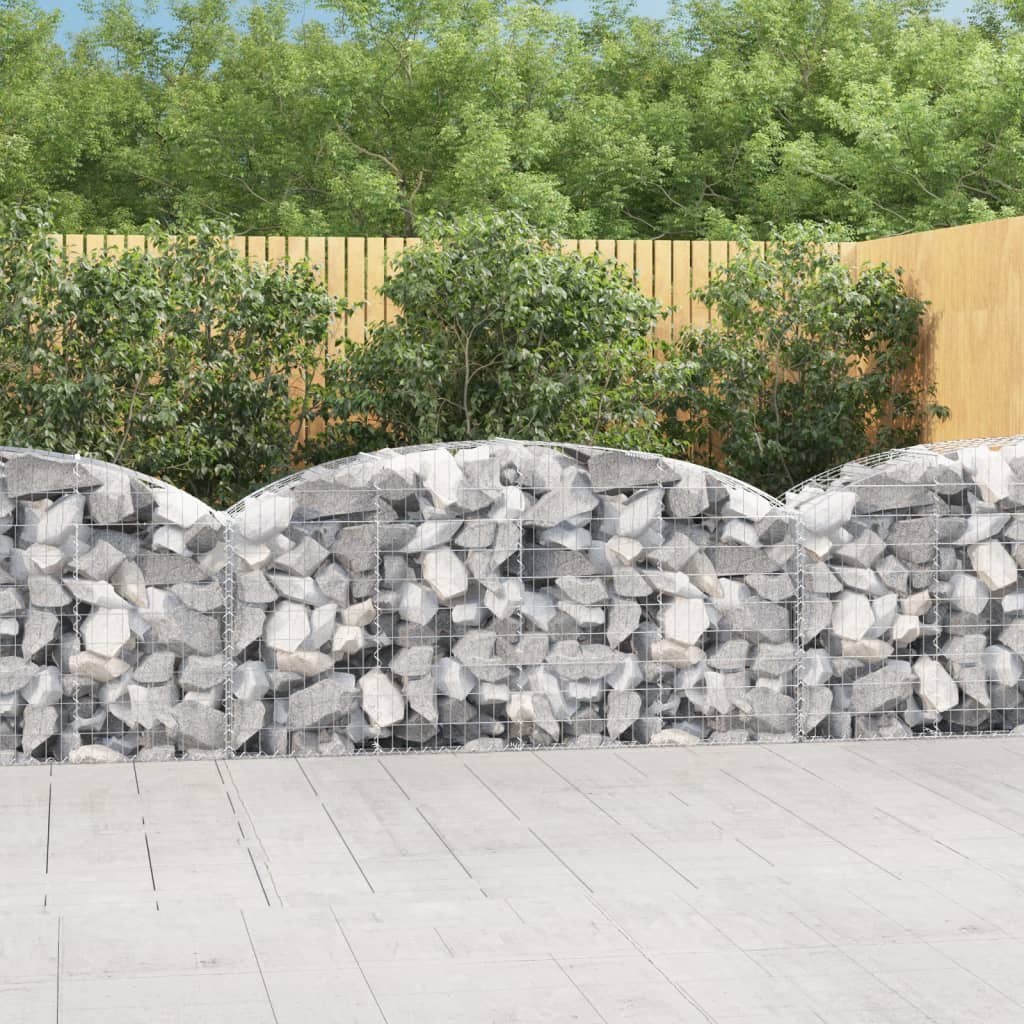 Gabion bågformad 200x50x80/100 cm galvaniserat järn